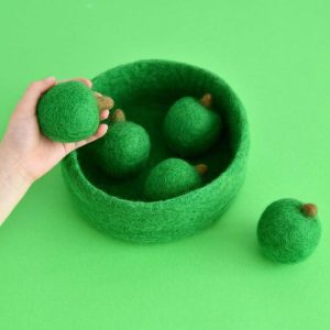 Adam Apple – 5 Felt Fruit Apples With Bowl  |   Soft Toys Shop Soft Toys