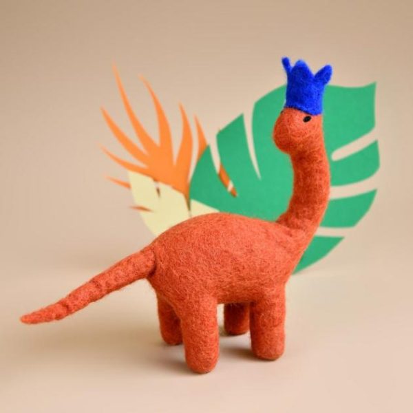 Dynamo Dino – Terracotta Felt Dinosaur In Crown  |   Eco Toys Eco Toys Eco Toys