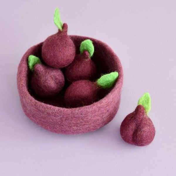 Penelope Plum – Five Felt Plums With Bowl  |   Soft Toys Shop Soft Toys