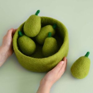 Perry Pear – 5 Felt Pears With Bowl  |   Pretend Play Toys Pretend Play Toys Pretend Play Toys