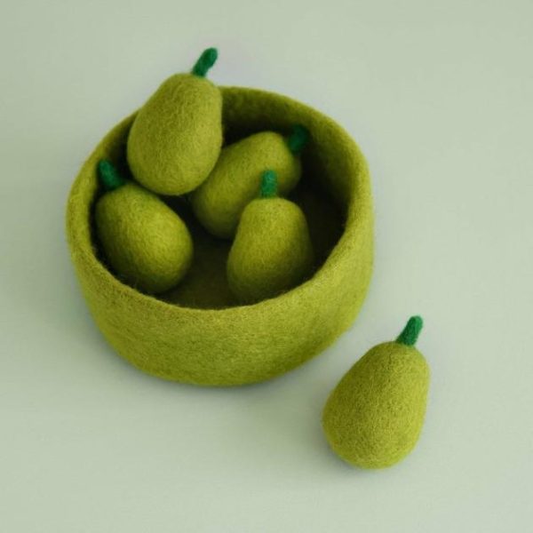 Perry Pear – 5 Felt Pears With Bowl  |   Pretend Play Toys Pretend Play Toys Pretend Play Toys