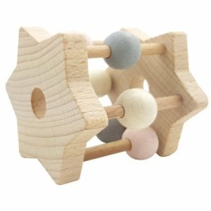 Rattle Star Natural Pink  |   Wooden Toys Shop Wooden Toys