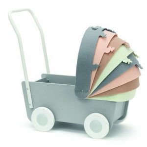 Wooden Pram With Felt Hood  |   Wooden Toys Shop Wooden Toys