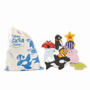 Petilou – Ocean Stacking Animals & Bag  |   Wooden Toys Shop Wooden Toys